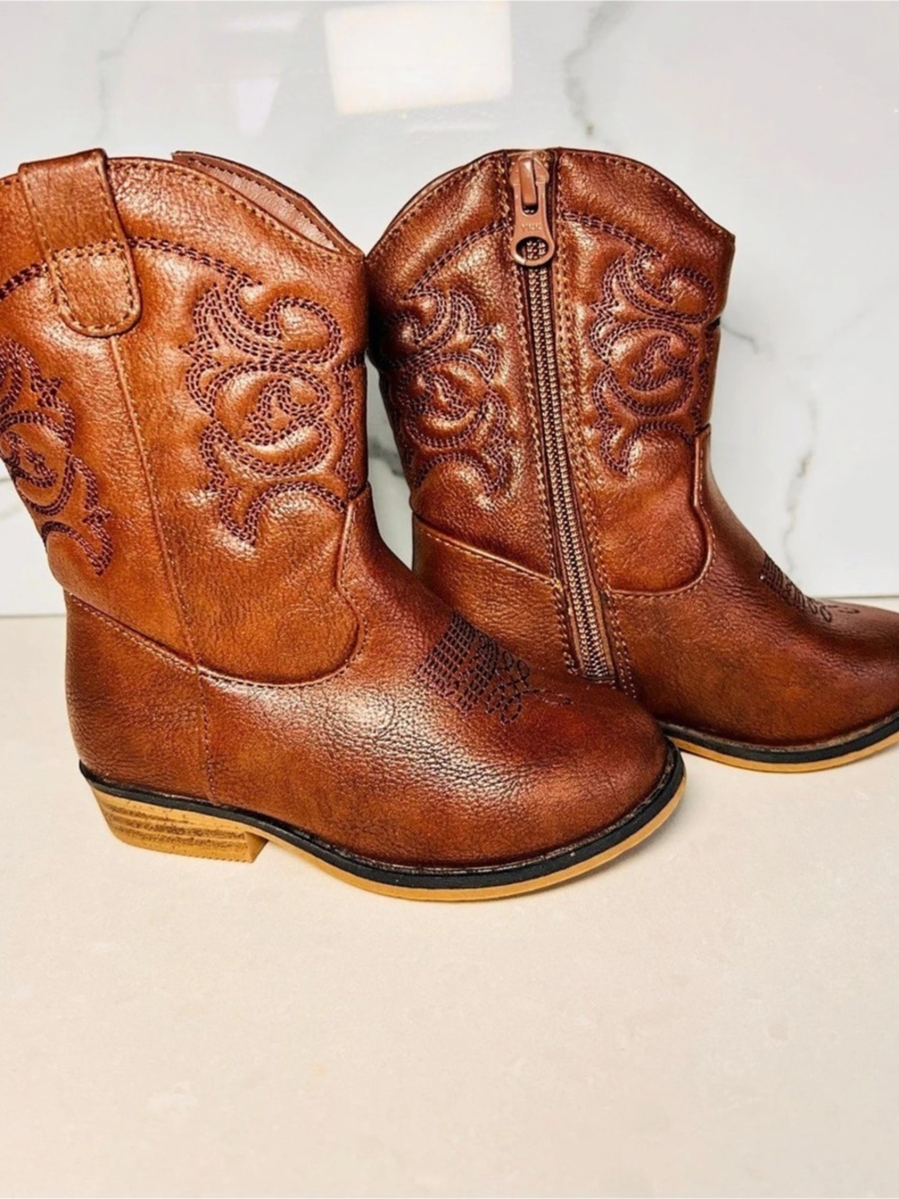 Embroidered Brown Boots Like New